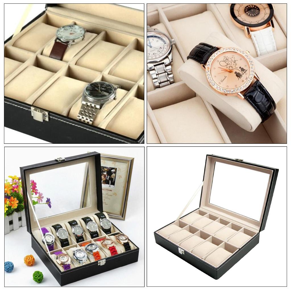 Watch Display Pillow - Glass Top Wooden Watch and Jewelry