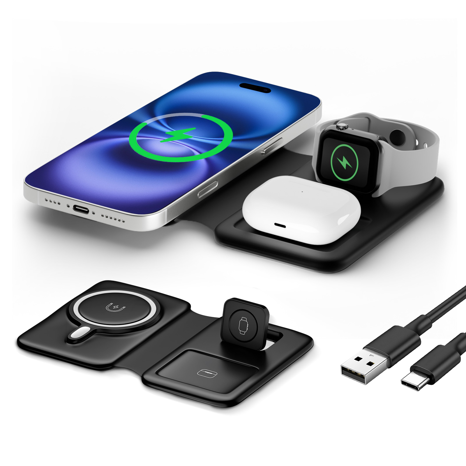 Iwatch Smartwatch - 15W Magnetic 3 in 1 Wireless