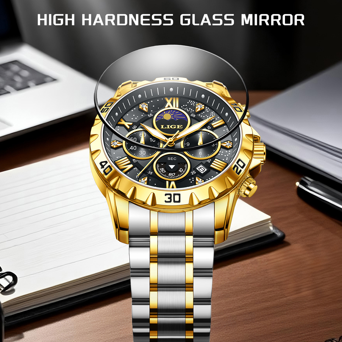LIGE Top Brand Luxury Quartz M - Chronograph Sport Watch บทวิจารณ์และราคา