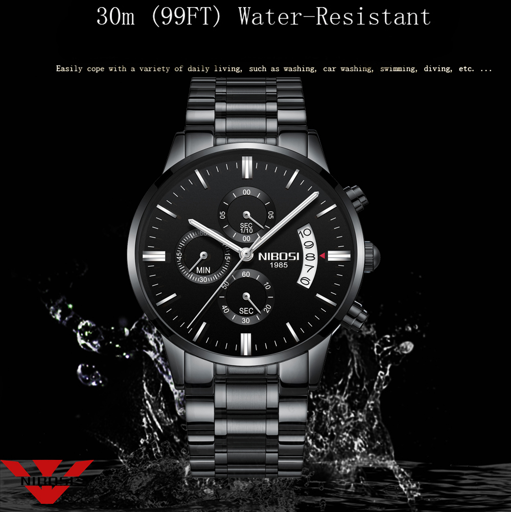 NIBOSI Stainless Steel Black Q - Smartwatch Watches For Men Brands บทวิจารณ์และราคา
