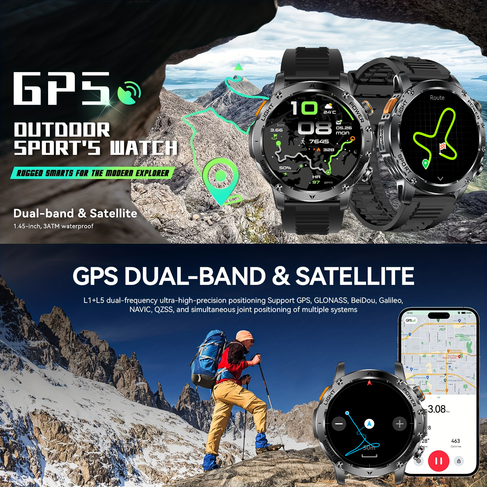 2025 New GPS Outdoor Sports Sm - Heart Rate Gps Watch บทวิจารณ์และราคา