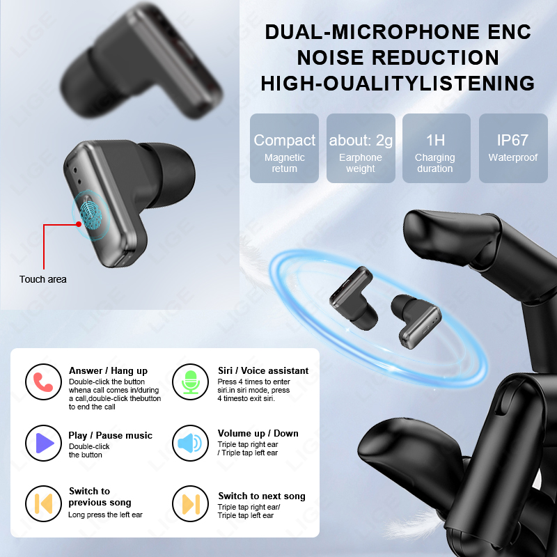 LIGE Men Smart Watch BT Call W - Smartwatch Noise Watches บทวิจารณ์และราคา
