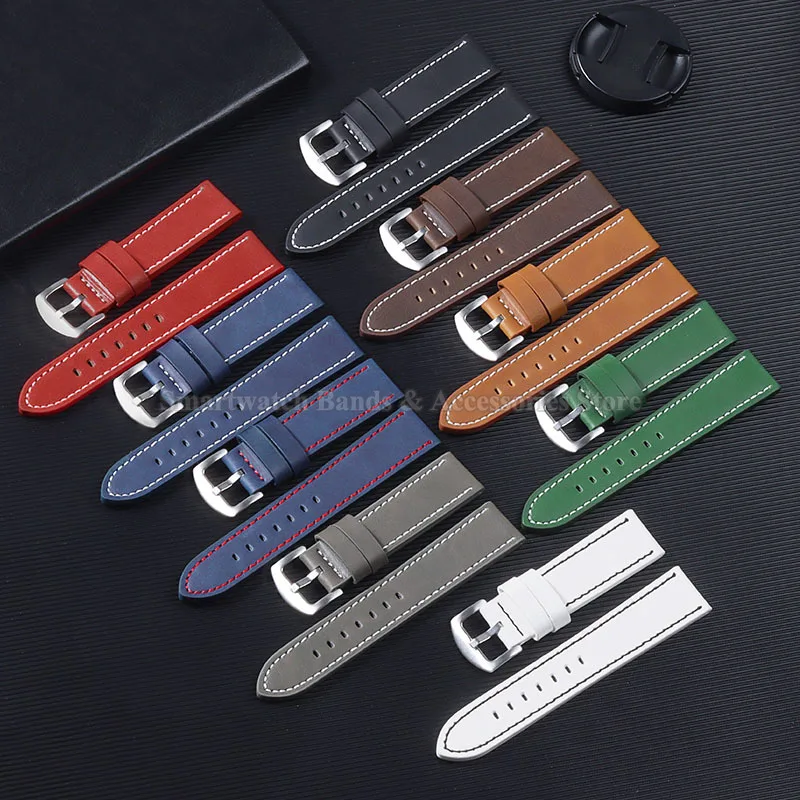 Vintage Leather Watch Band 18m - Smartwatch Army Watches For Men บทวิจารณ์และราคา