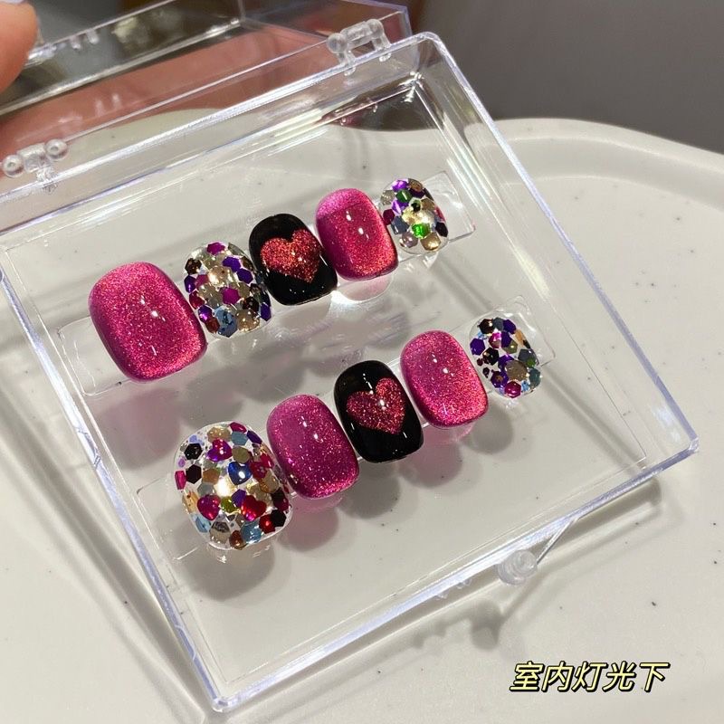 10pcs Handmade press on Nails  - Crystal Press Tool บทวิจารณ์และราคา