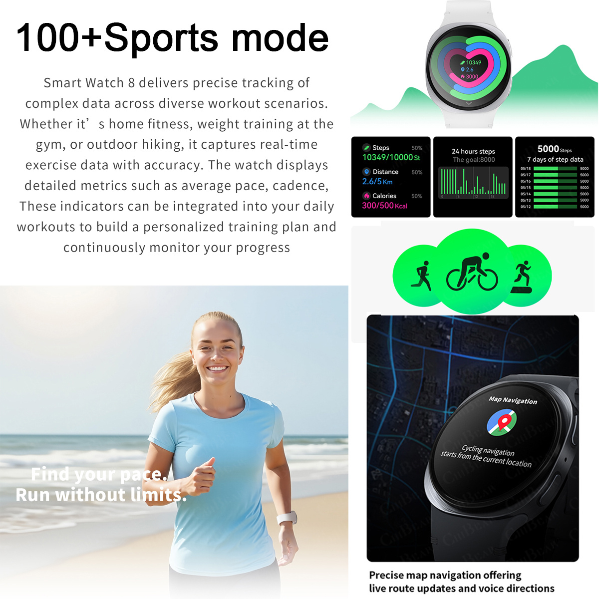 2026 New Watches 8 Mini GPS Tr - Heart Rate Gps Watch บทวิจารณ์และราคา