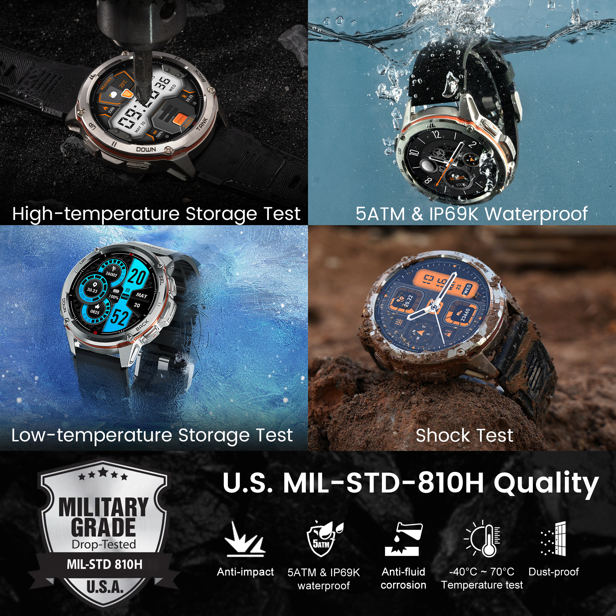 KOSPET TANK T3 Ultra Rugged GP - Smartwatch Rugged Watches For Men บทวิจารณ์และราคา