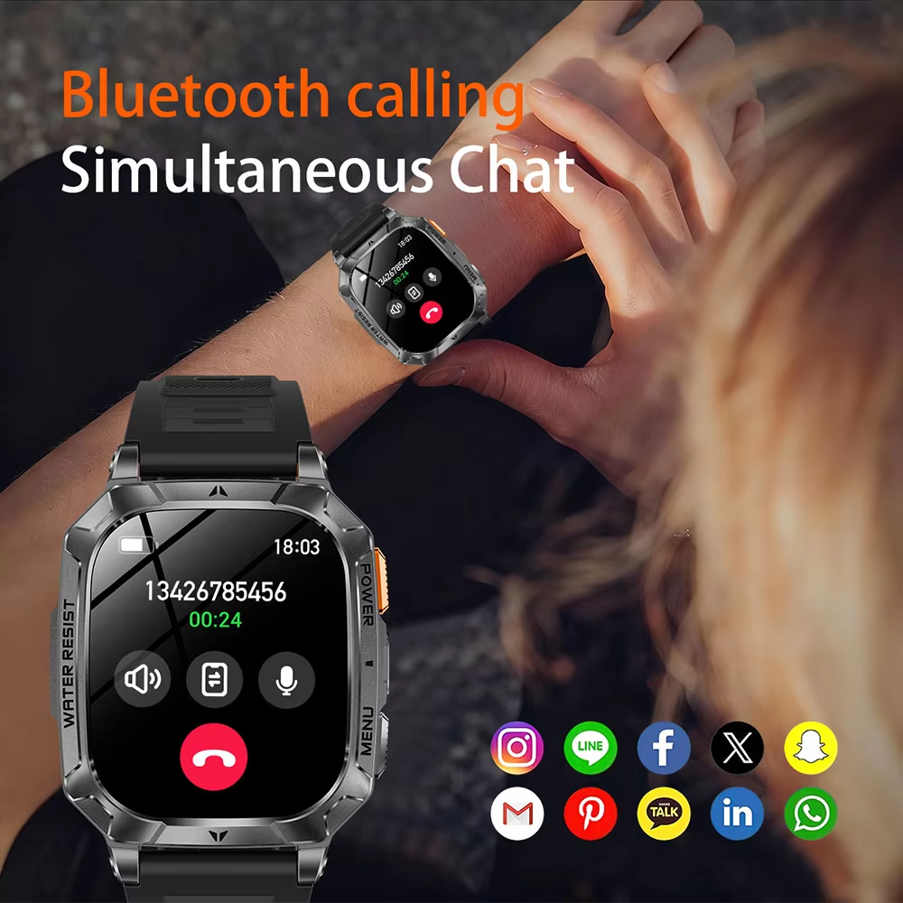 Hot Rugged Outdoor Smart Watch - Smartwatch Rugged Watches For Men บทวิจารณ์และราคา