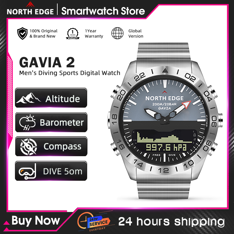 NORTH EDGE Mens Dive Watch Mil - Smartwatch Watches For Men Digital บทวิจารณ์และราคา