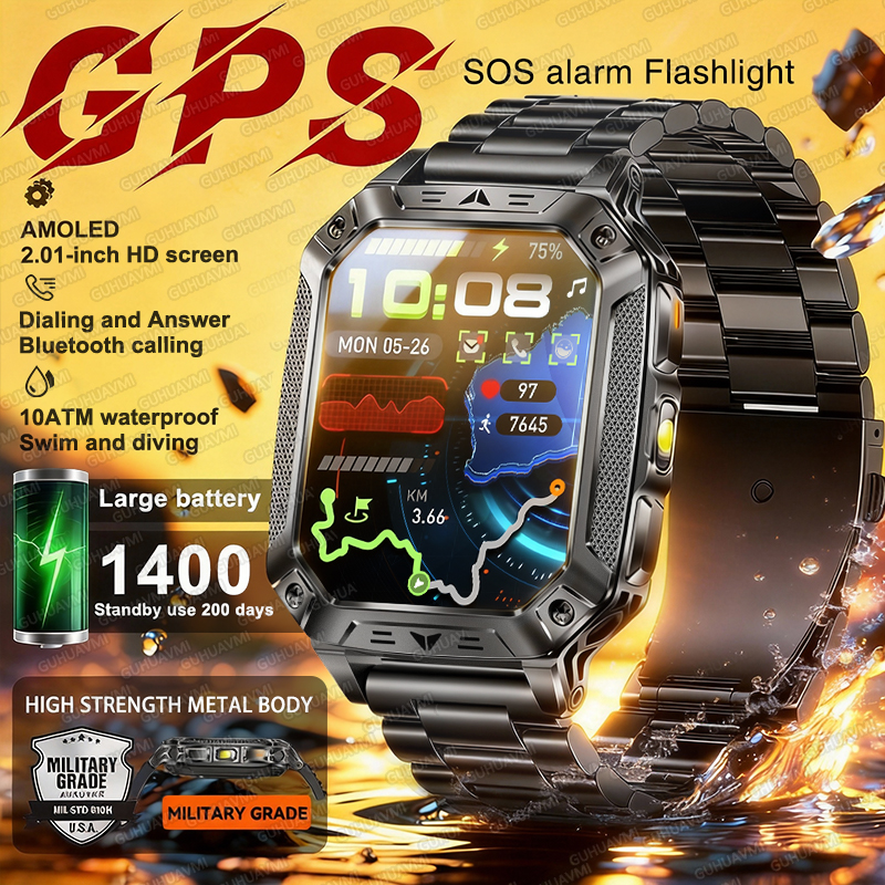 2026 New Military GPS Smart Wa - Smartwatch Rugged Watches For Men บทวิจารณ์และราคา