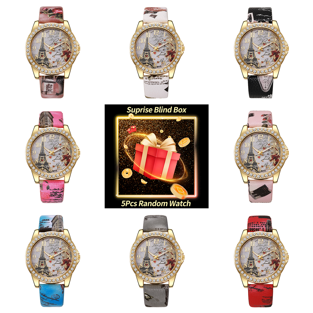 5PCS Surprise Mystery Box-Fash - Ladies Fashion Watch บทวิจารณ์และราคา