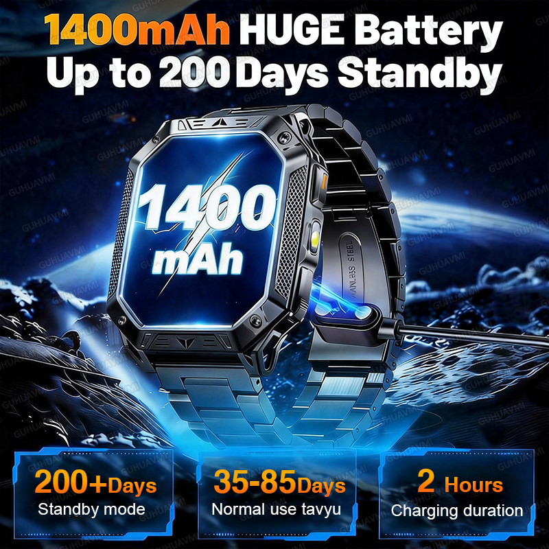 TANK Ultra 2026: 1400mAh Milit - Smartwatch Rugged Watches For Men บทวิจารณ์และราคา