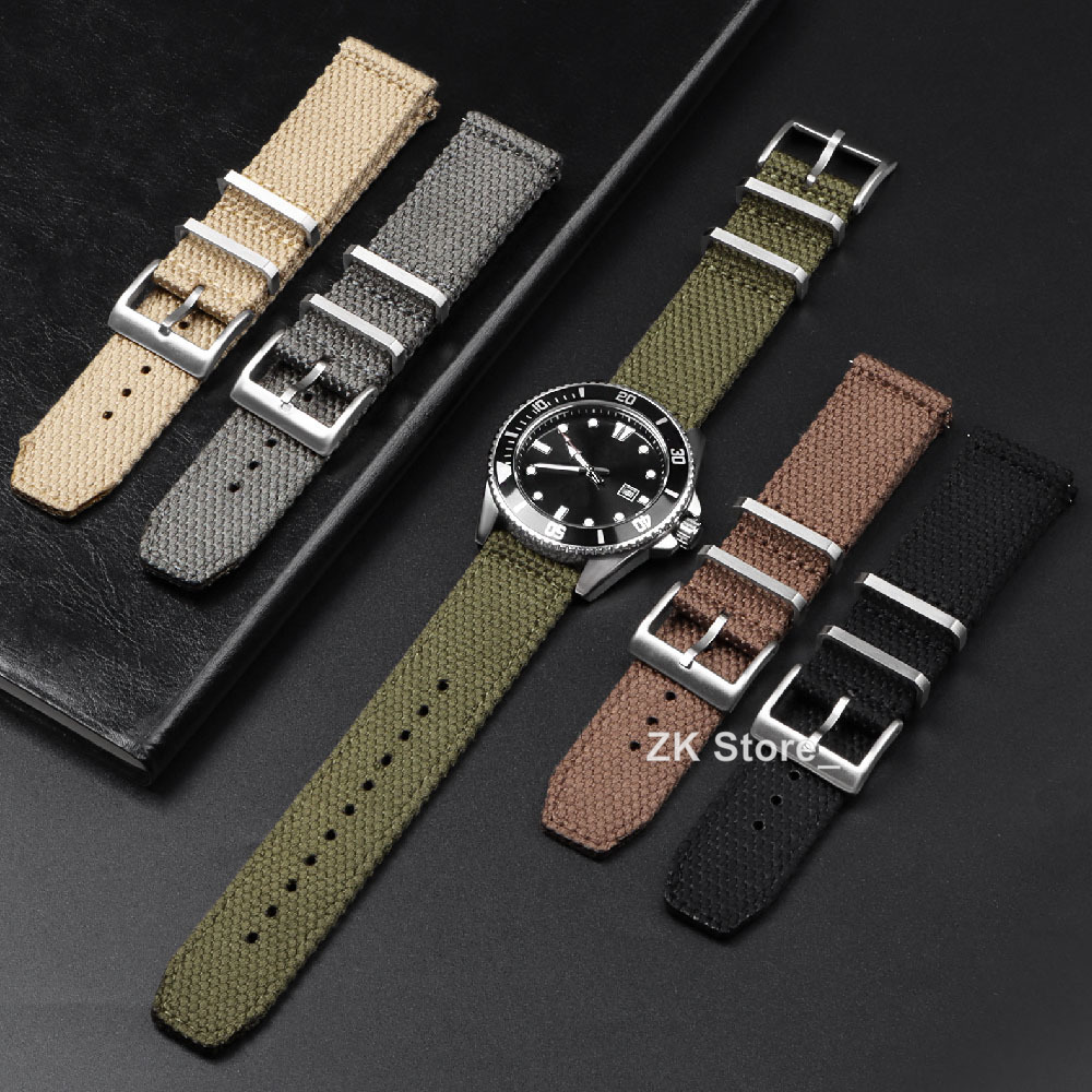 Linen Nylon Watch Straps 20mm  - Smartwatch Army Watches For Men บทวิจารณ์และราคา