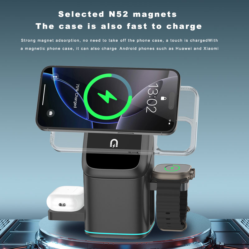 3 in 1 Magnetic Wireless Charg - Iwatch Smartwatch บทวิจารณ์และราคา
