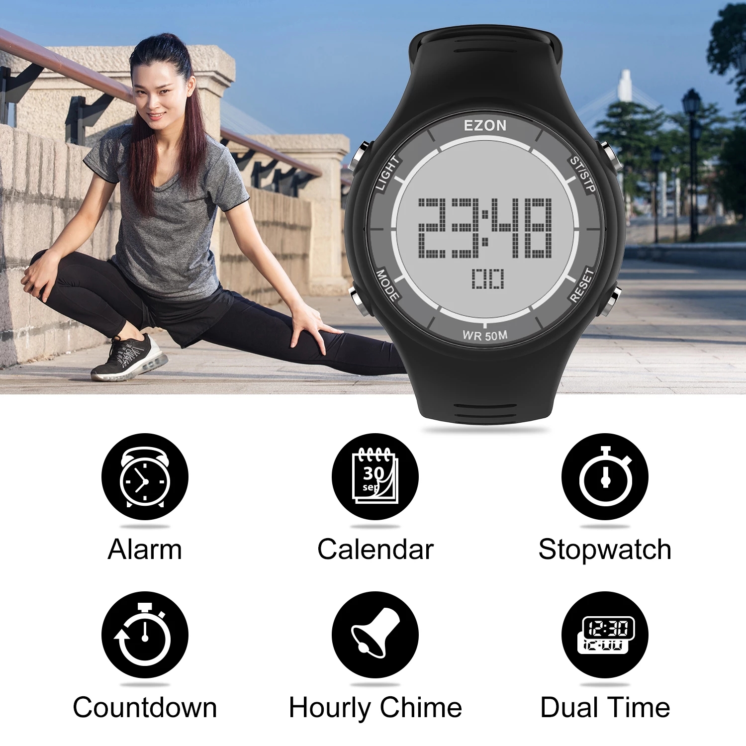 EZON New Fashion Woman Digital - Chronograph Sport Watch บทวิจารณ์และราคา