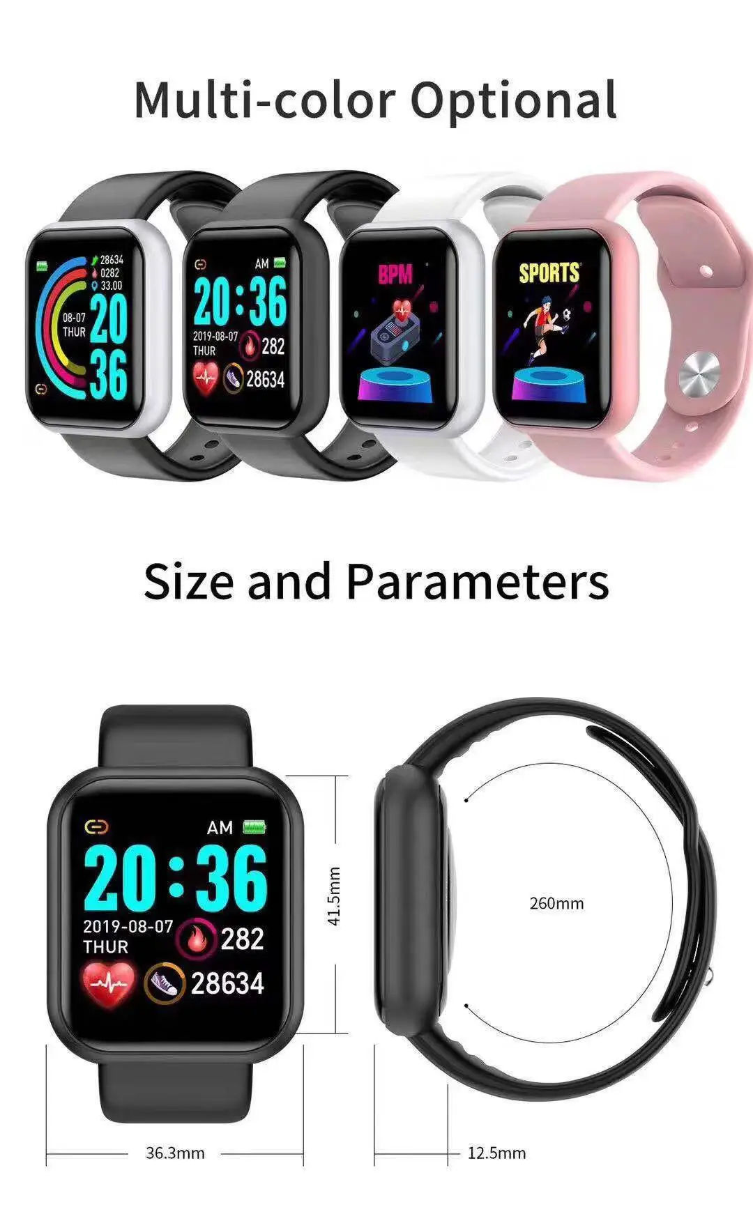 D20 Pro Smart Watch Men Y68 Sm - Smartwatch Watches For Men Digital บทวิจารณ์และราคา