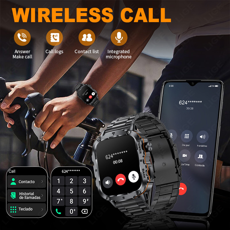 LIGE 2025 Rugged Military Smar - Smartwatch Rugged Watches For Men บทวิจารณ์และราคา