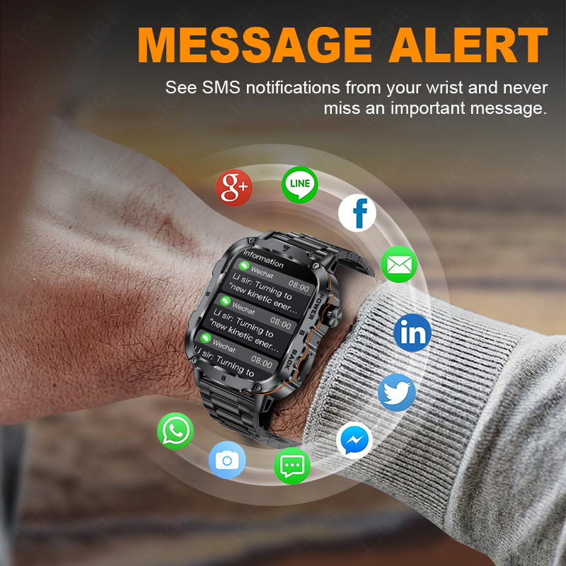 LIGE 2025 Rugged Military Smar - Smartwatch Rugged Watches For Men บทวิจารณ์และราคา