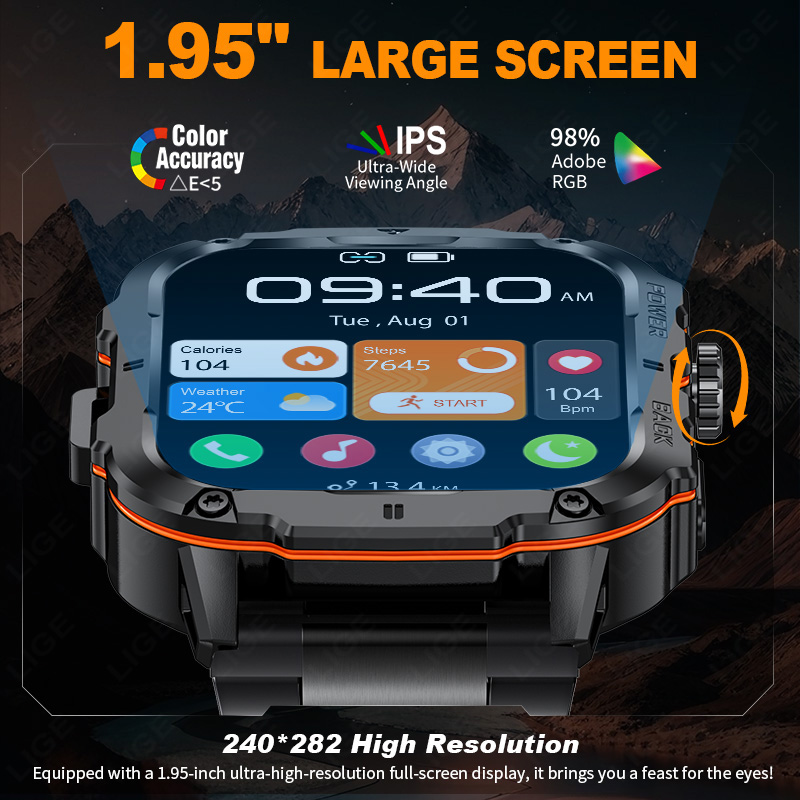LIGE 2025 Rugged Military Smar - Smartwatch Rugged Watches For Men บทวิจารณ์และราคา
