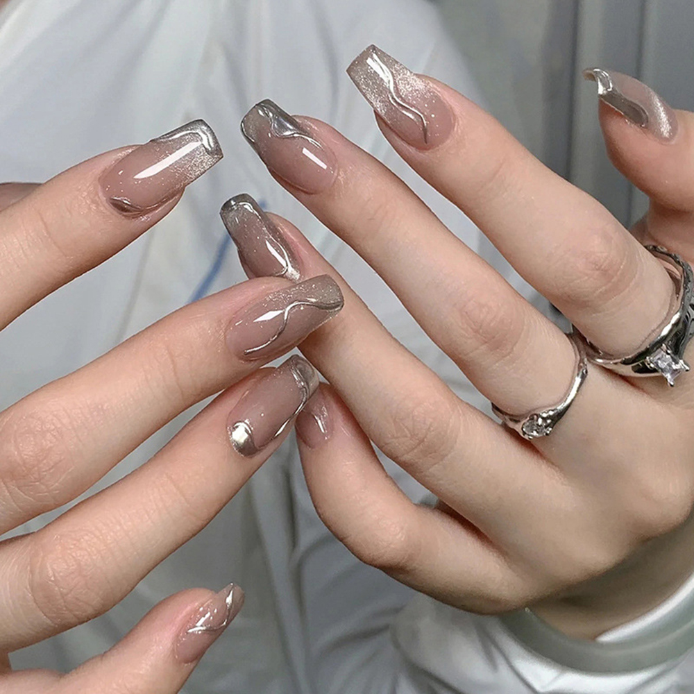 24pcs False Nails for Women Si - Crystal Press Tool บทวิจารณ์และราคา