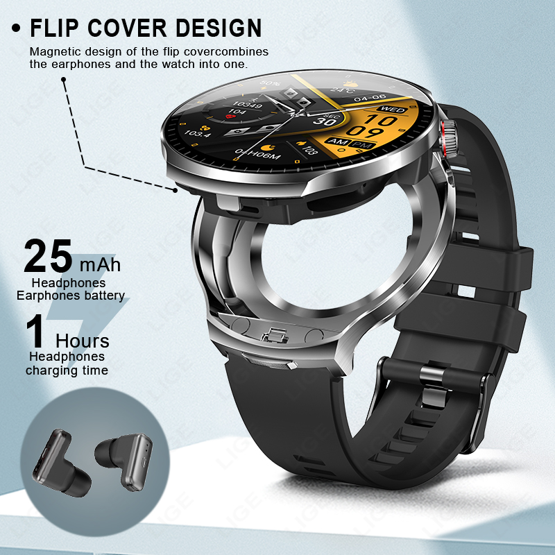 LIGE 2026 New TWS 2 in 1 Heads - Smartwatch Noise Watches บทวิจารณ์และราคา