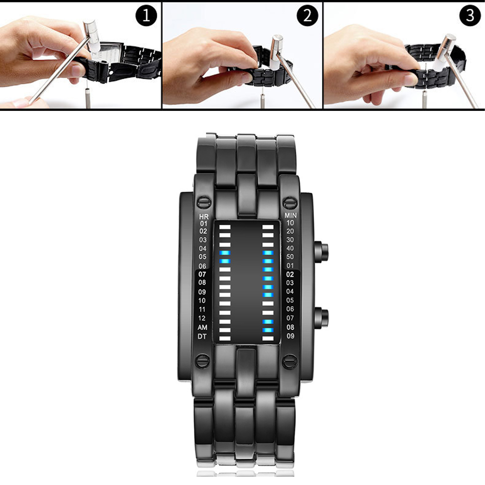 Premium Binary Matrix Blue LED - Smartwatch Premium Watches For Women บทวิจารณ์และราคา