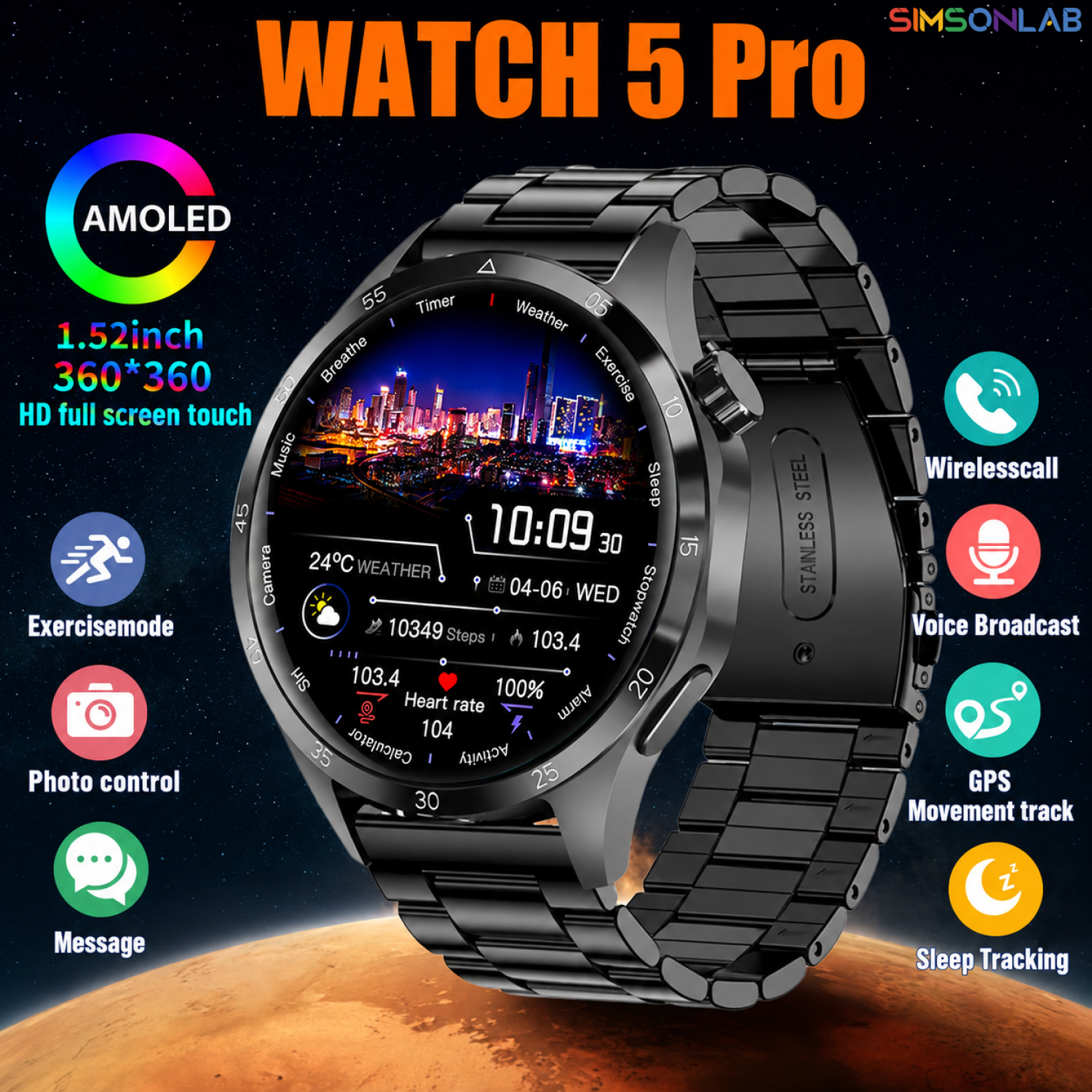 2026 Watch 5 Pro GPS Track Com - Smartwatch Watch Whatsapp บทวิจารณ์และราคา