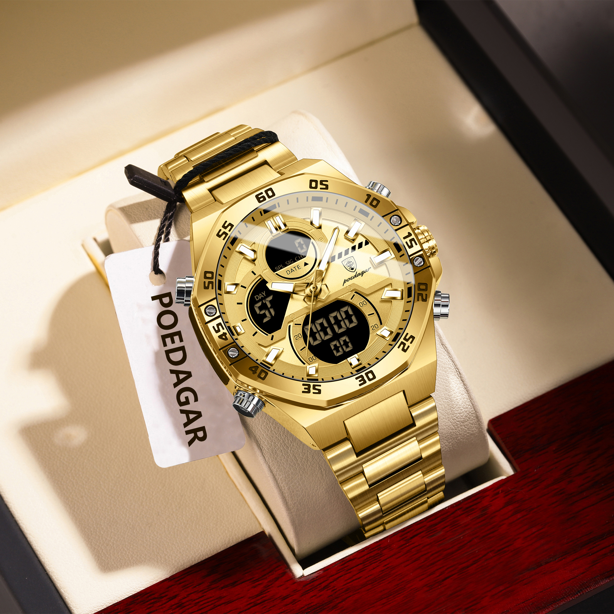 POEDAGAR Sport Men Watch LED W - Chronograph Sport Watch บทวิจารณ์และราคา