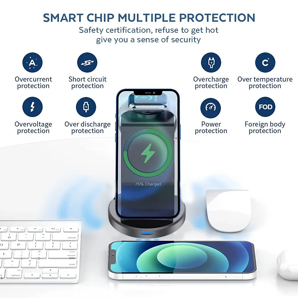 3 In 1 Magnetic Wireless Charg - Iwatch Smartwatch บทวิจารณ์และราคา