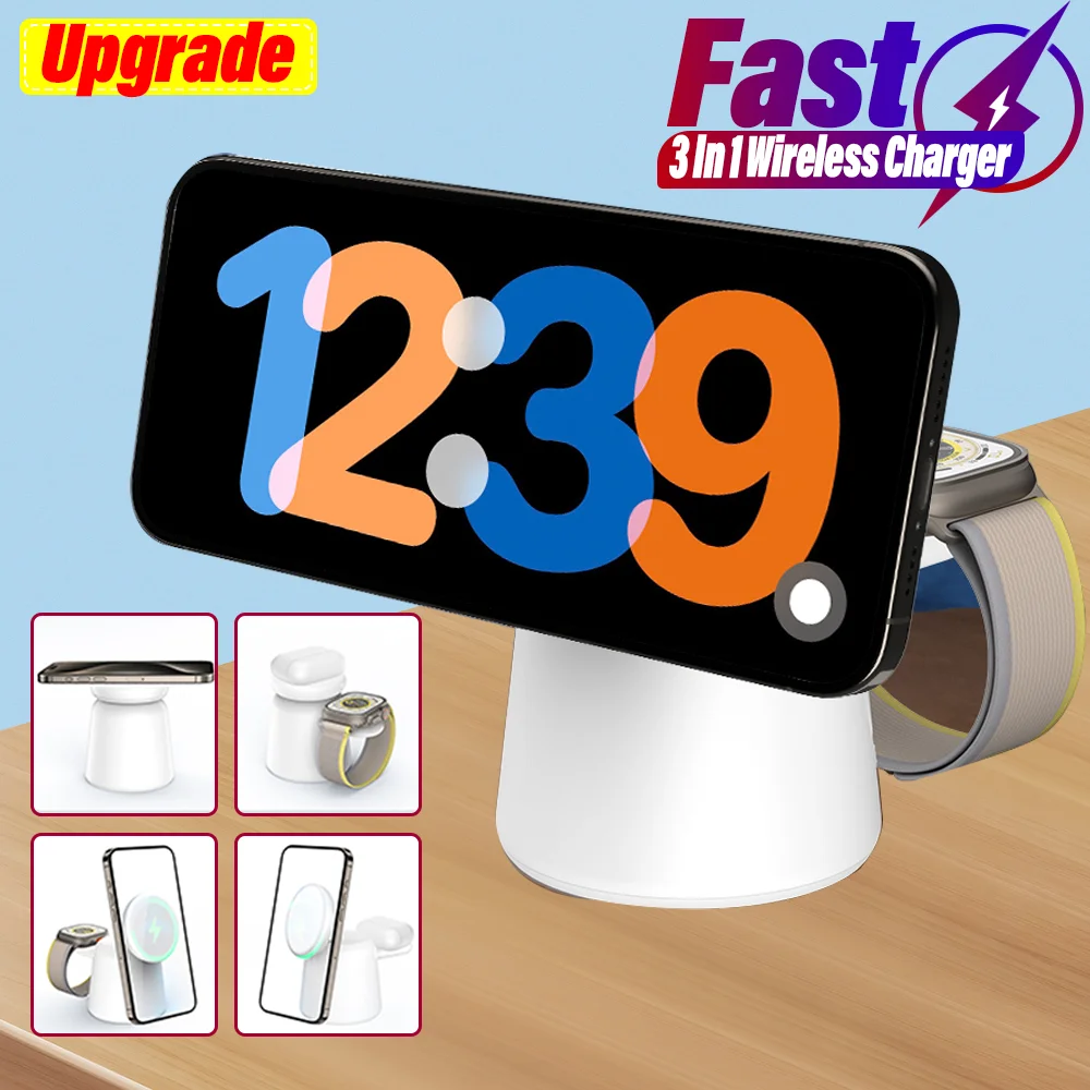 3 in 1 Magnetic Wireless Charg - Iwatch Smartwatch บทวิจารณ์และราคา