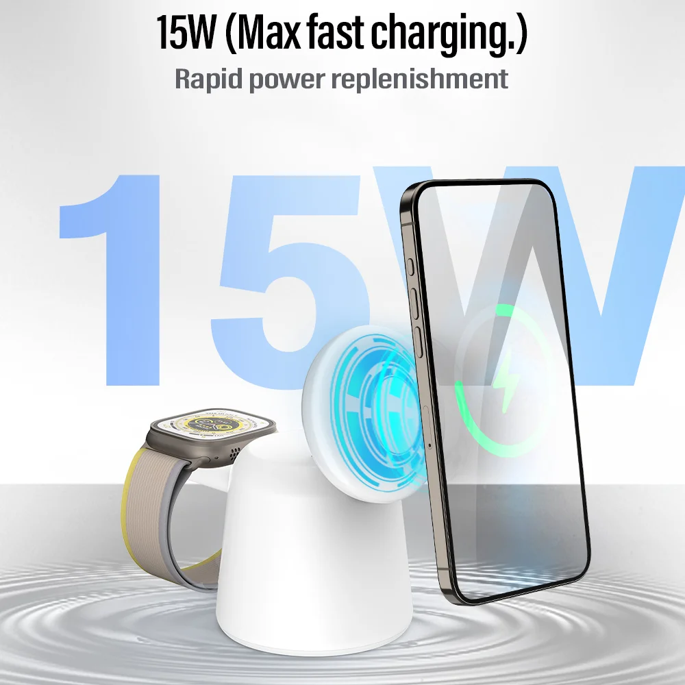3 in 1 Magnetic Wireless Charg - Iwatch Smartwatch บทวิจารณ์และราคา