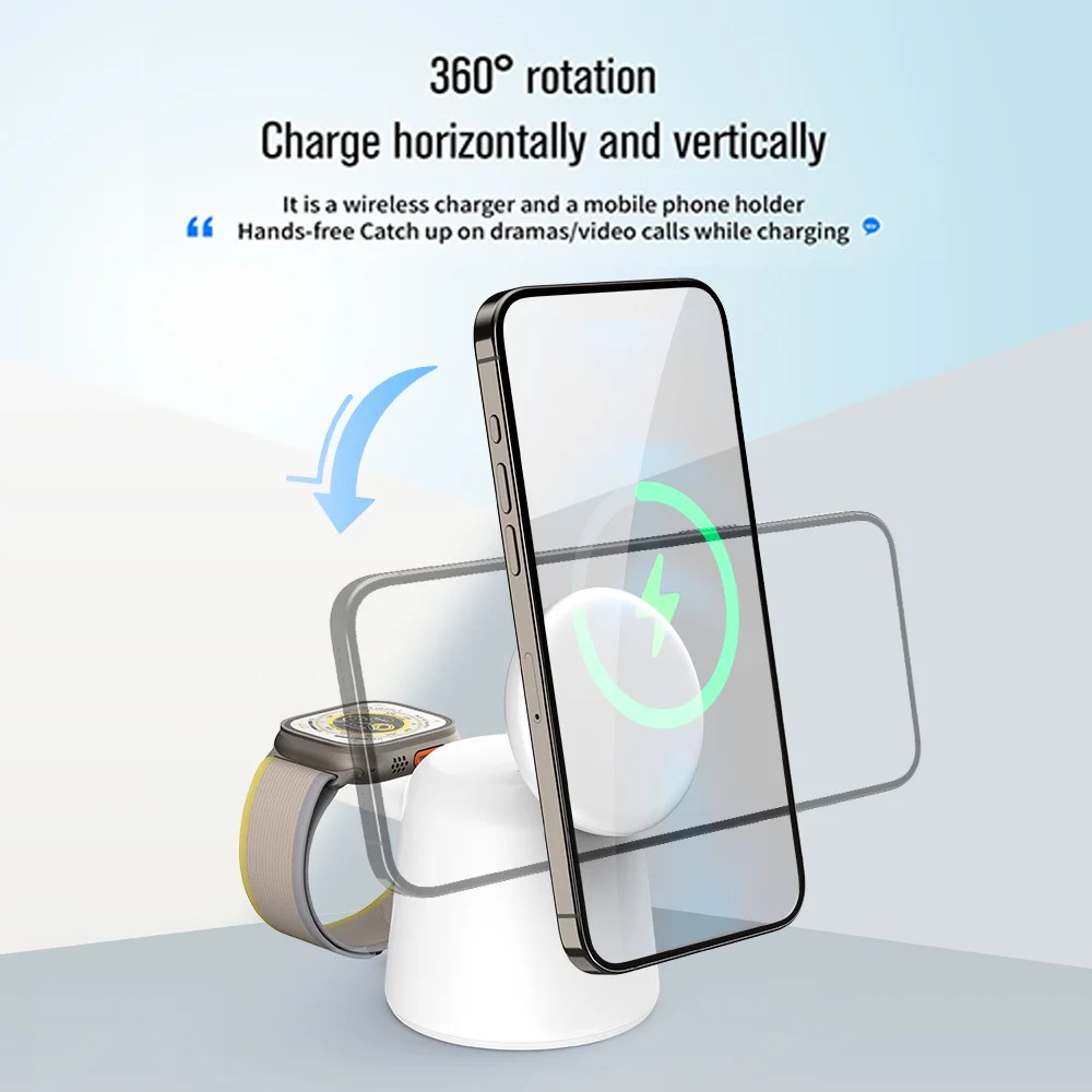 3 in 1 Magnetic Wireless Charg - Iwatch Smartwatch บทวิจารณ์และราคา