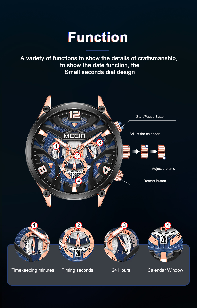 MEGIR Men's Sports Chronograph - Smartwatch Army Watches For Men บทวิจารณ์และราคา