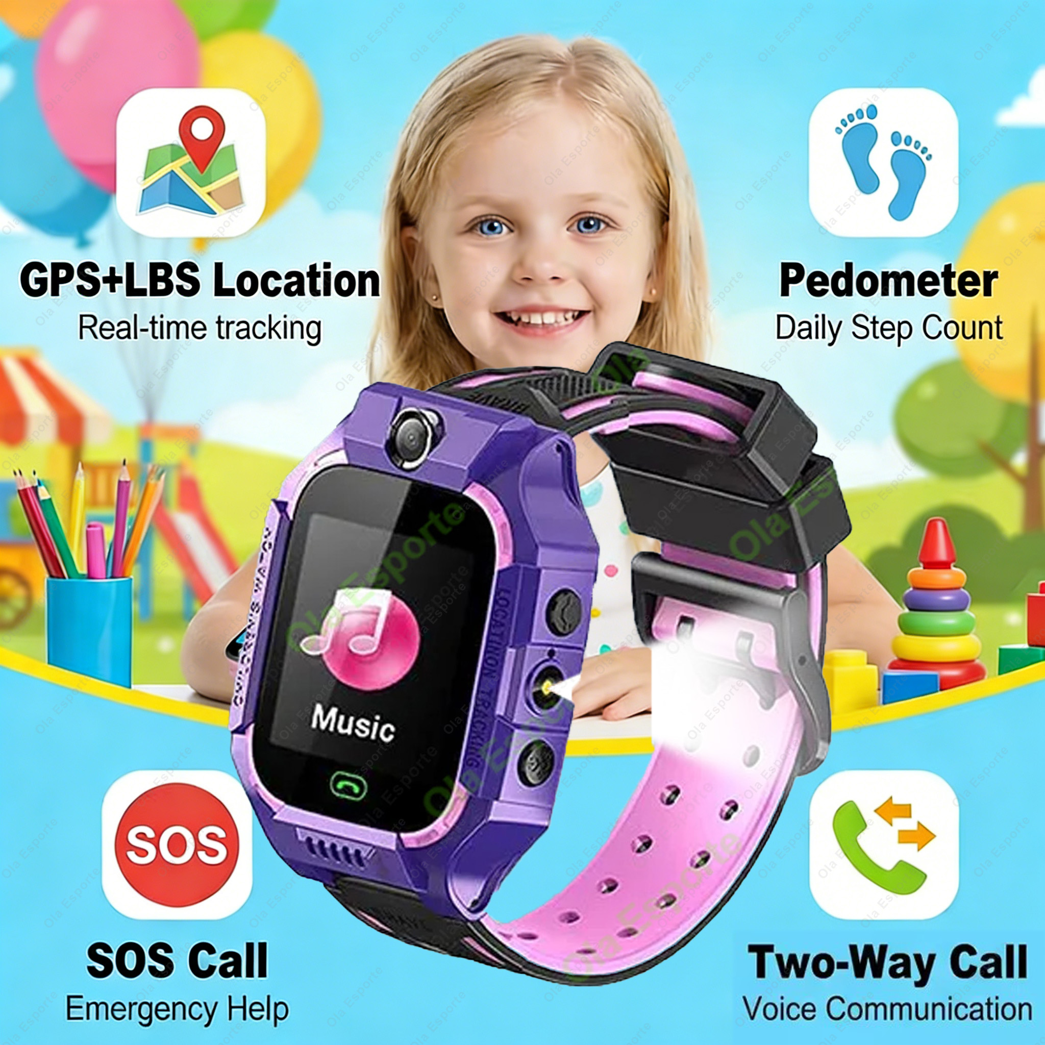 2G Kids Smart Watch GPS Tracke - Smartwatch Watches Gift For Boys With Gps บทวิจารณ์และราคา