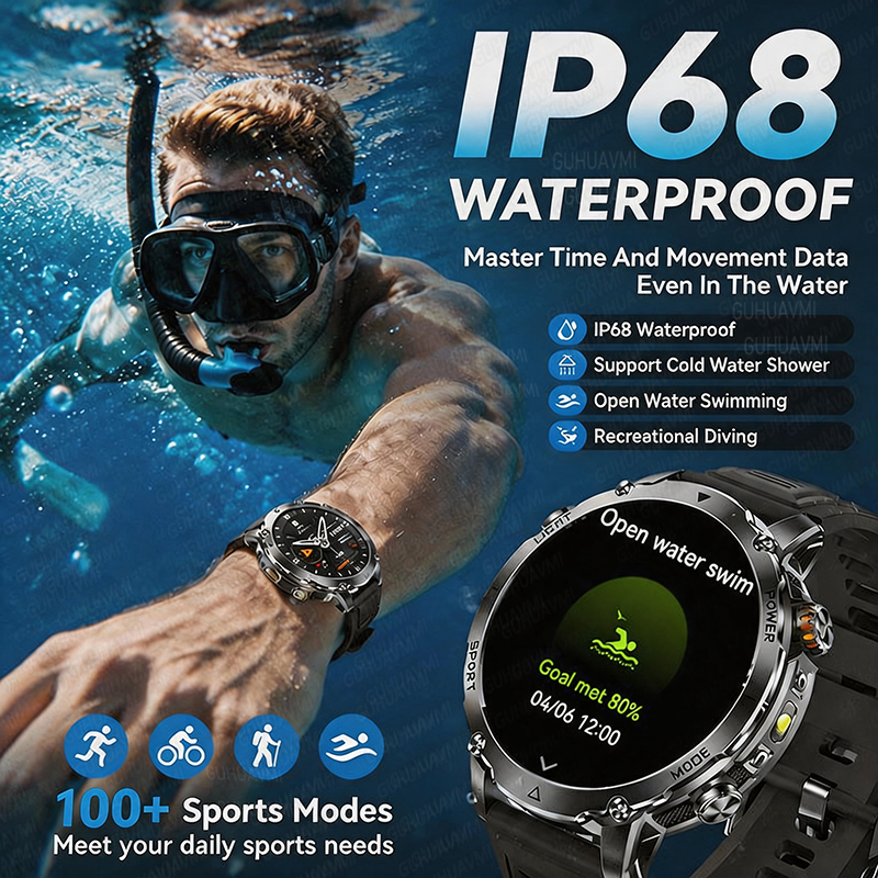2026 New GPS Tracker 1400mAh S - Smartwatch Rugged Watches For Men บทวิจารณ์และราคา