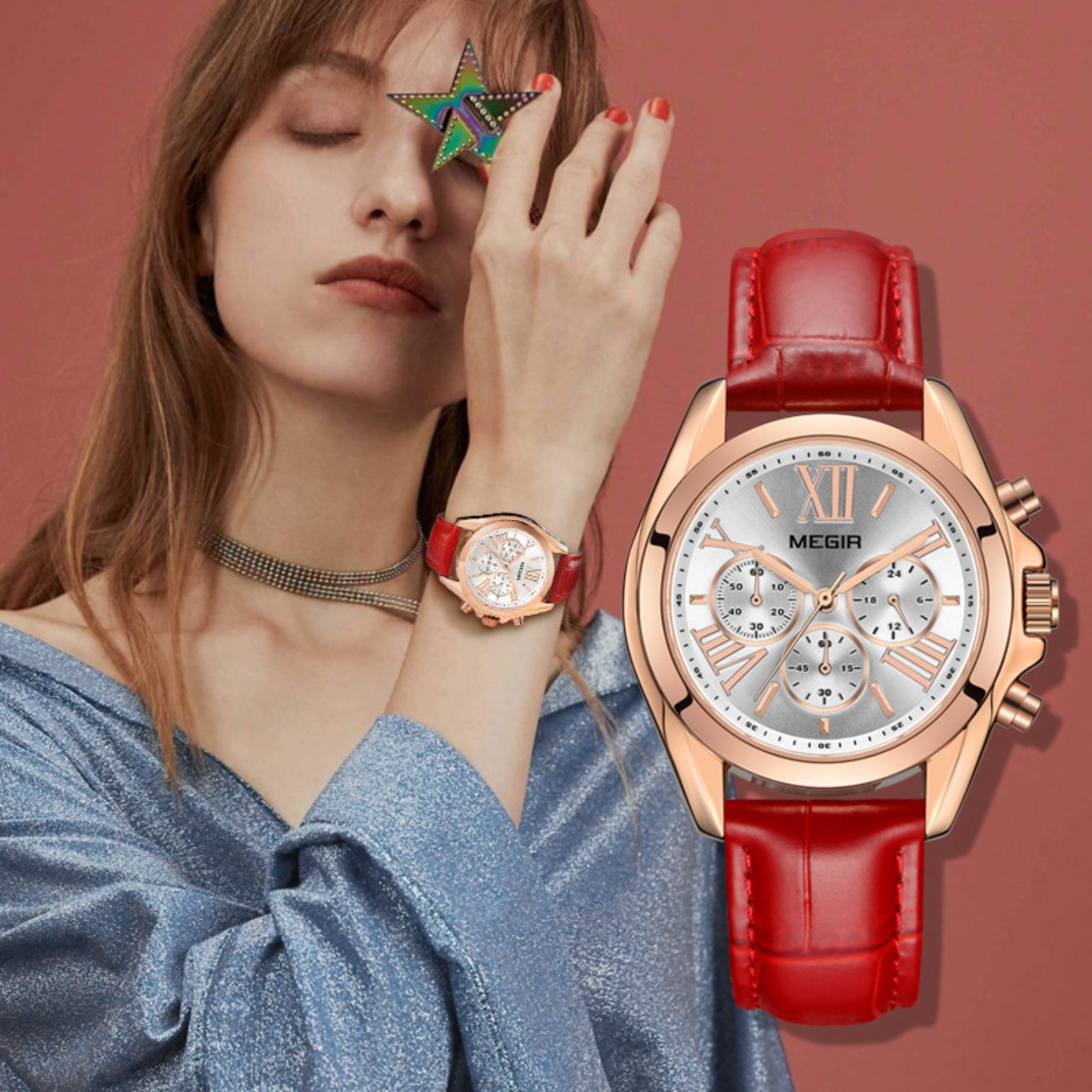 MEGIR New Luxury Leather Watch - Ladies Fashion Watch บทวิจารณ์และราคา