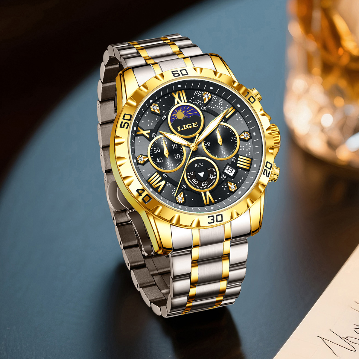 LIGE Top Brand Luxury Quartz M - Chronograph Sport Watch บทวิจารณ์และราคา