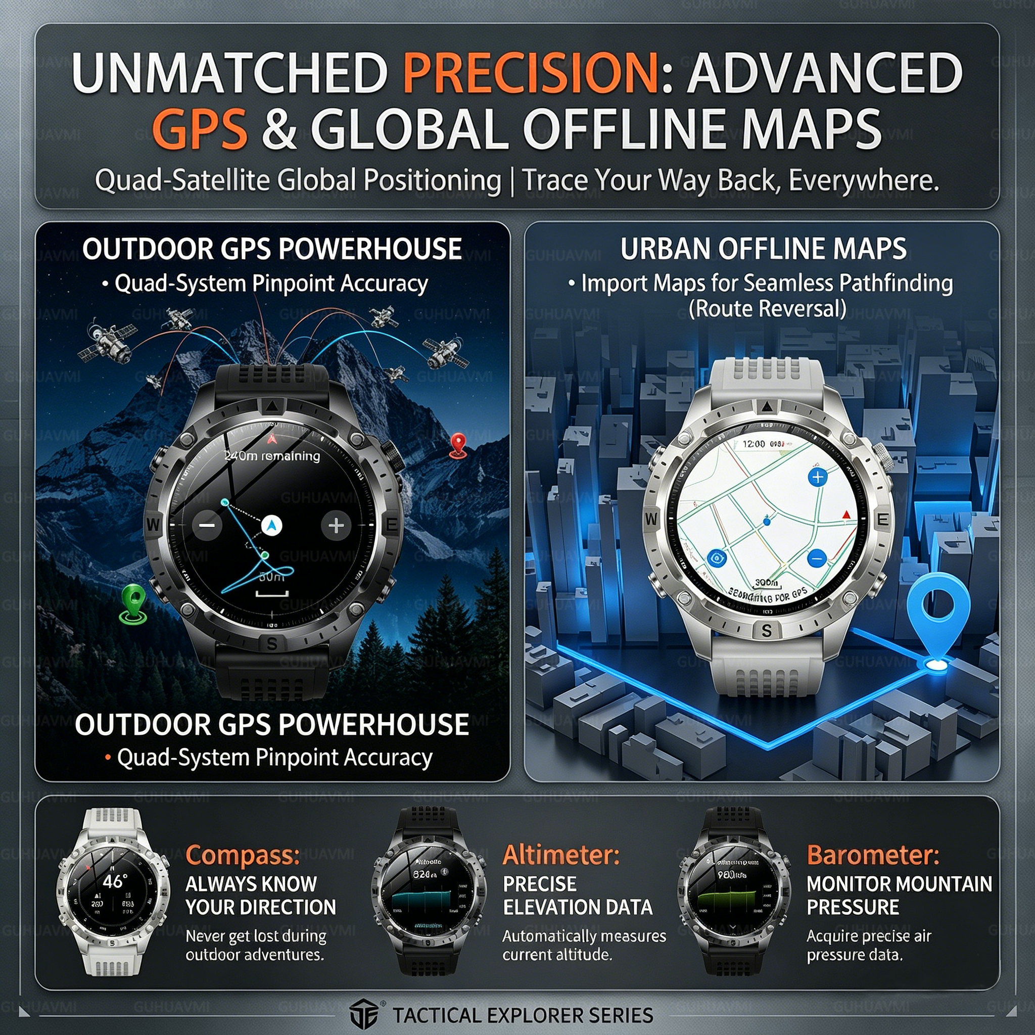 New Men Army grade Built-in GP - Smartwatch Army Watches For Men บทวิจารณ์และราคา