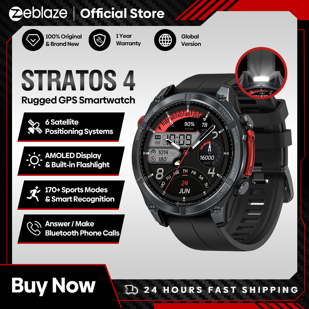 NEW Zeblaze Stratos 4 GPS Smar - Heart Rate Gps Watch บทวิจารณ์และราคา