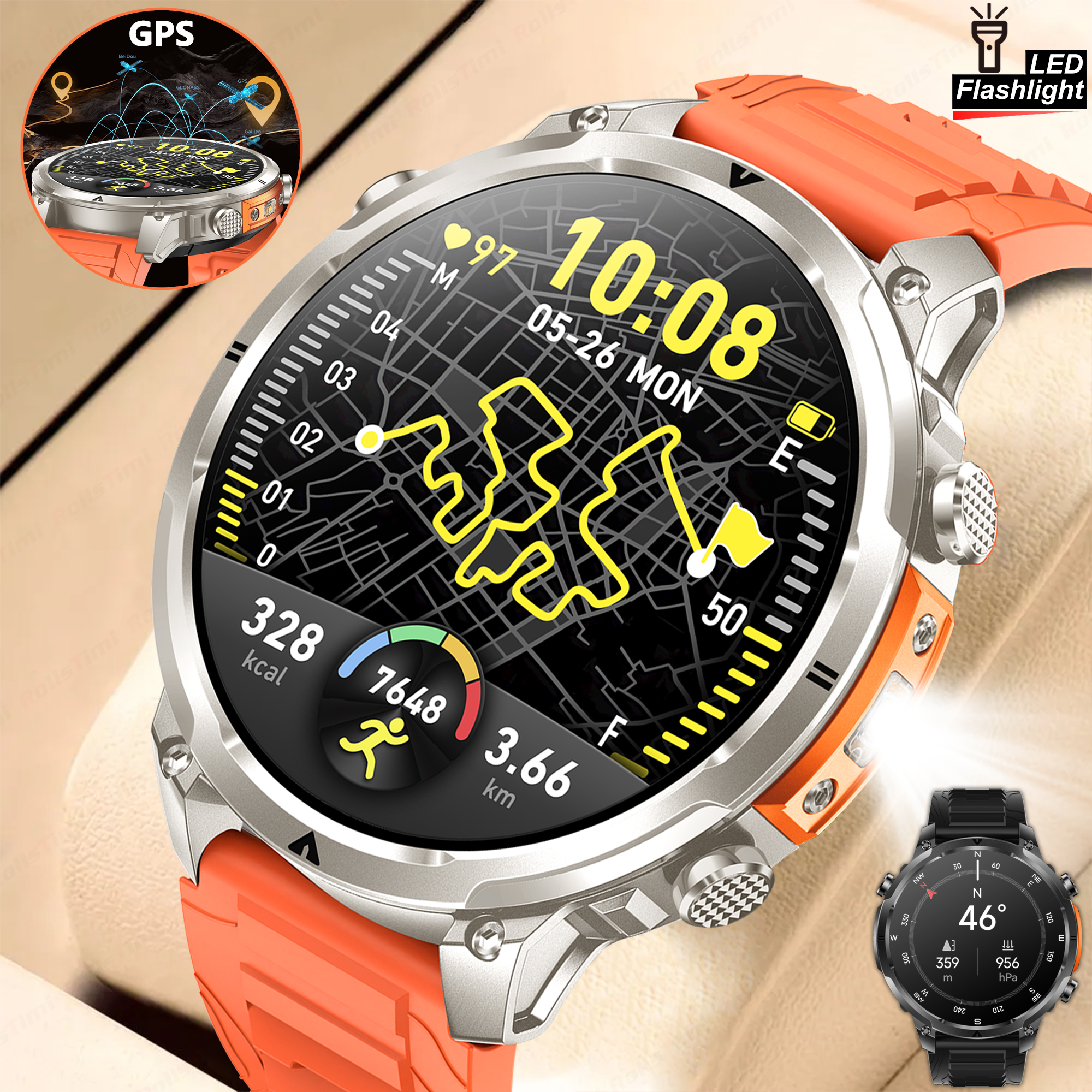 Outdoor GPS Sports Smart Watch - Smartwatch Watches For Men Digital บทวิจารณ์และราคา