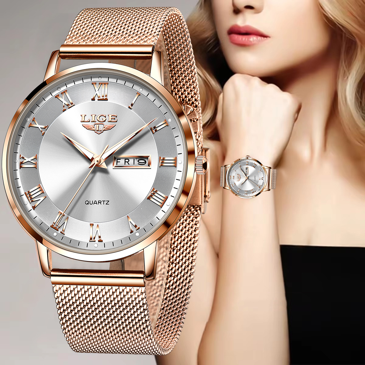 LIGE Fashion Women Watch Top B - Chronograph Sport Watch บทวิจารณ์และราคา