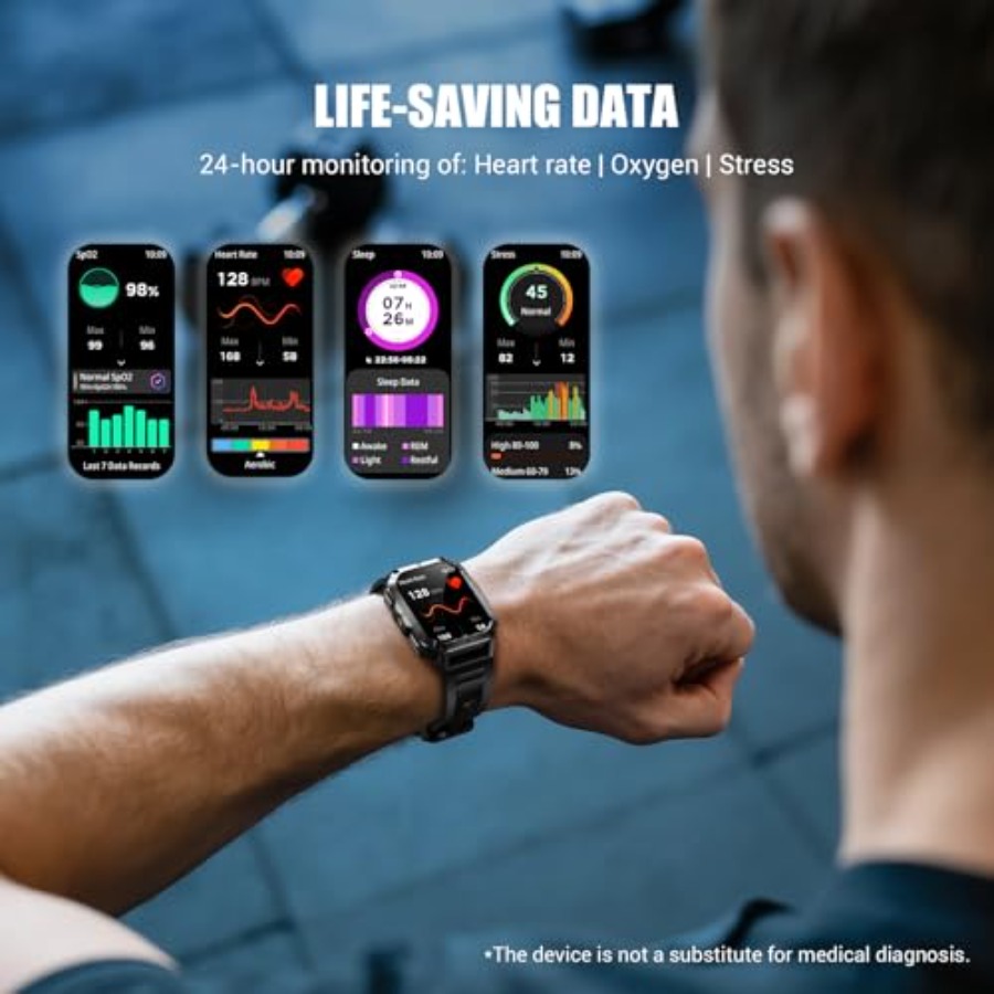 Military Tactical Smart Watche - Smartwatch Rugged Watches For Men บทวิจารณ์และราคา