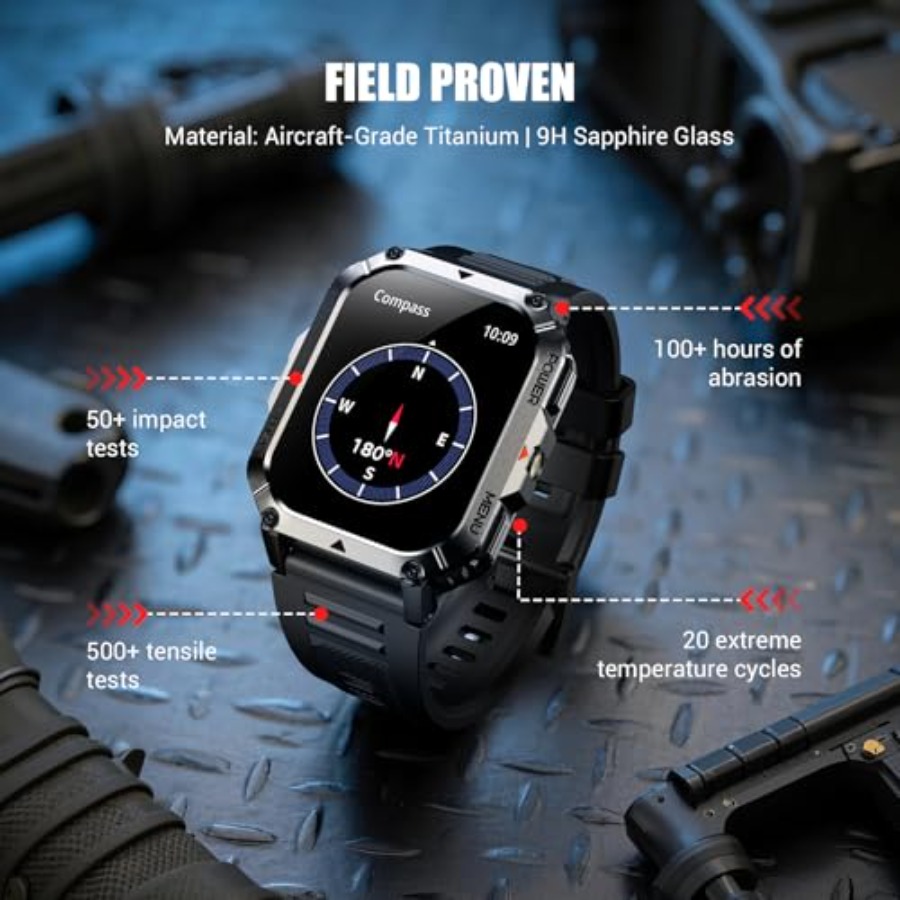 Military Tactical Smart Watche - Smartwatch Rugged Watches For Men บทวิจารณ์และราคา