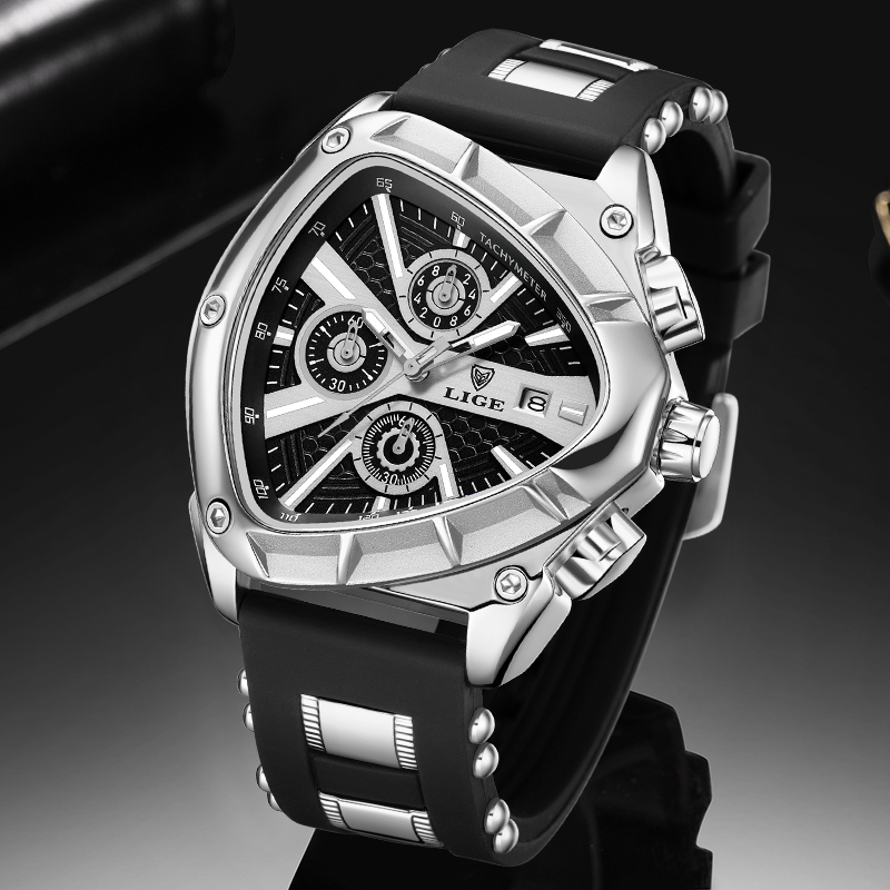 LIGE Fashion Men Watch Triangl - Smartwatch Army Watches For Men บทวิจารณ์และราคา