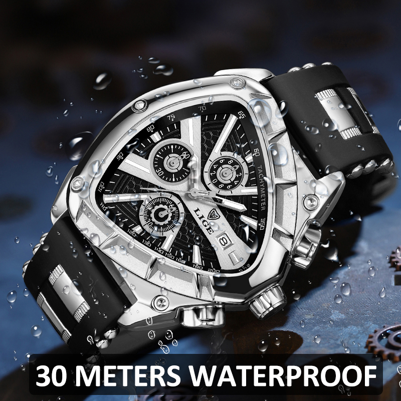 LIGE Fashion Men Watch Triangl - Smartwatch Army Watches For Men บทวิจารณ์และราคา