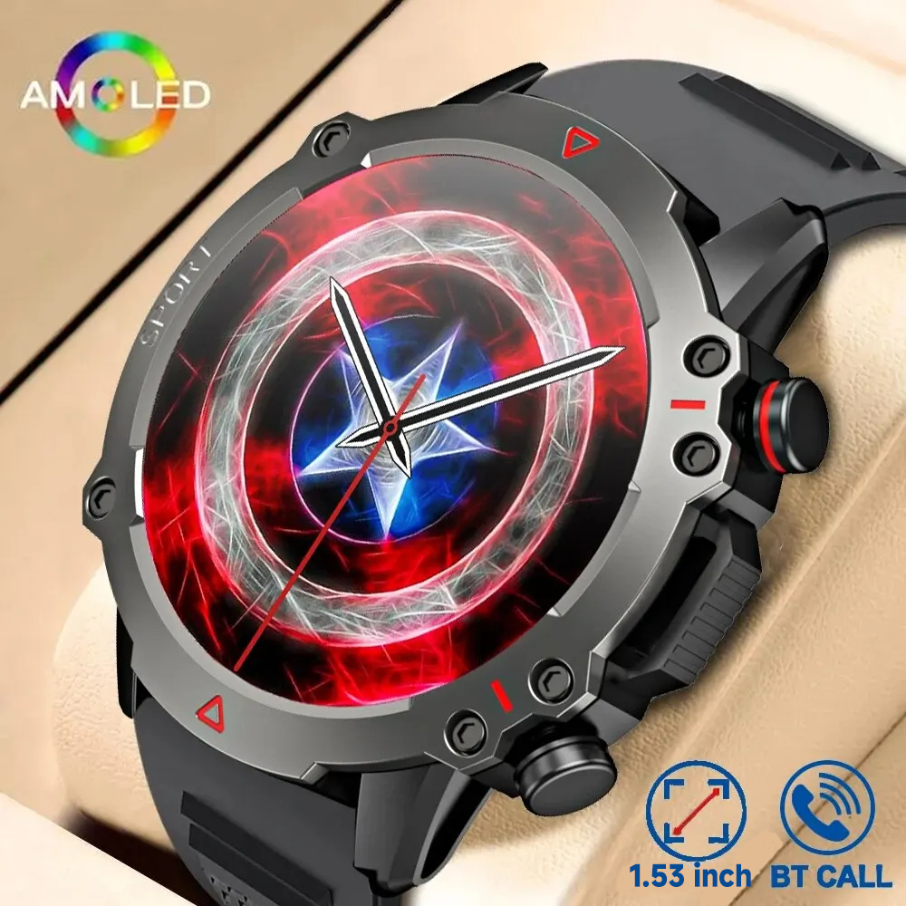 AMOLED SmartWatch Rugged Milit - Smartwatch Rugged Watches For Men บทวิจารณ์และราคา