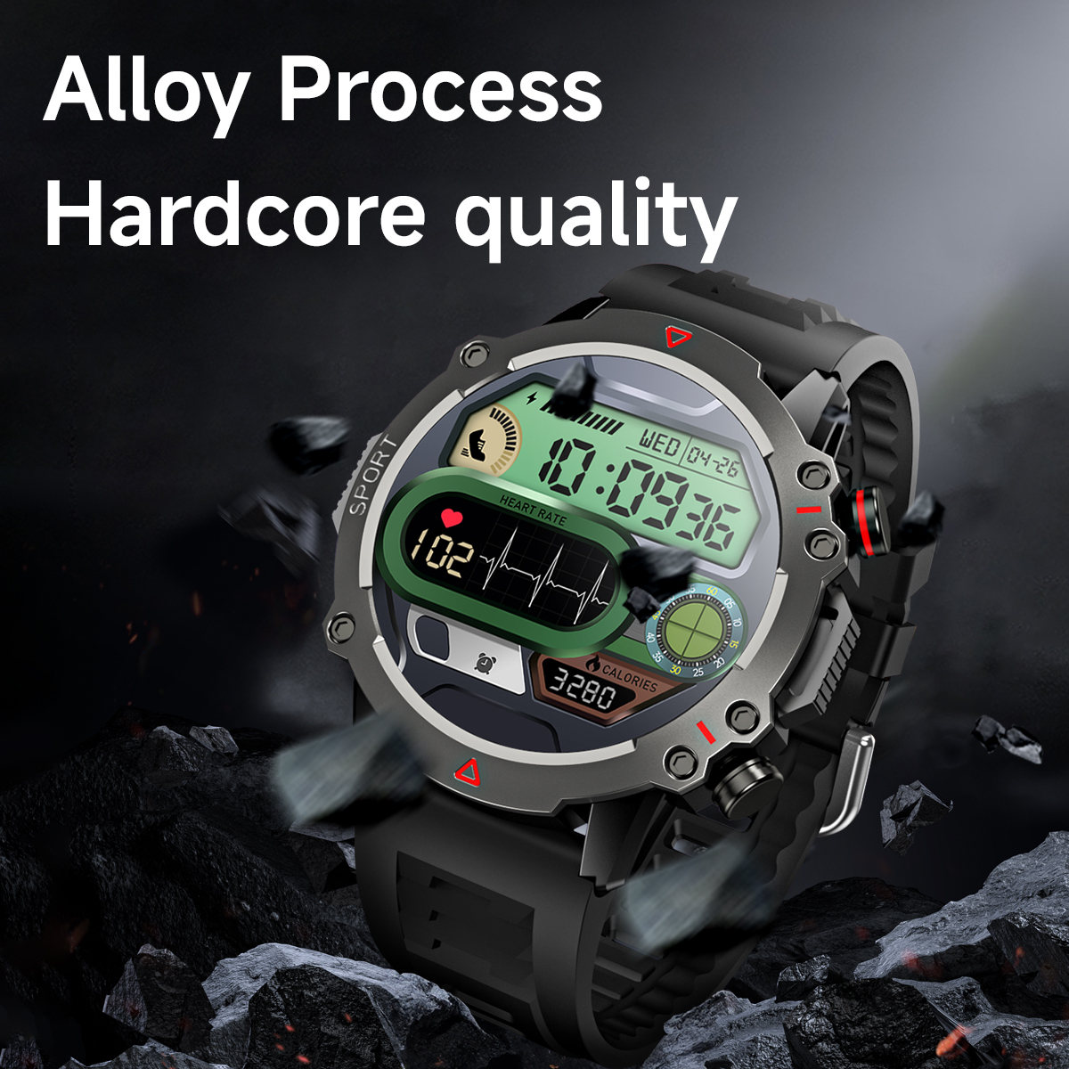 AMOLED SmartWatch Rugged Milit - Smartwatch Rugged Watches For Men บทวิจารณ์และราคา