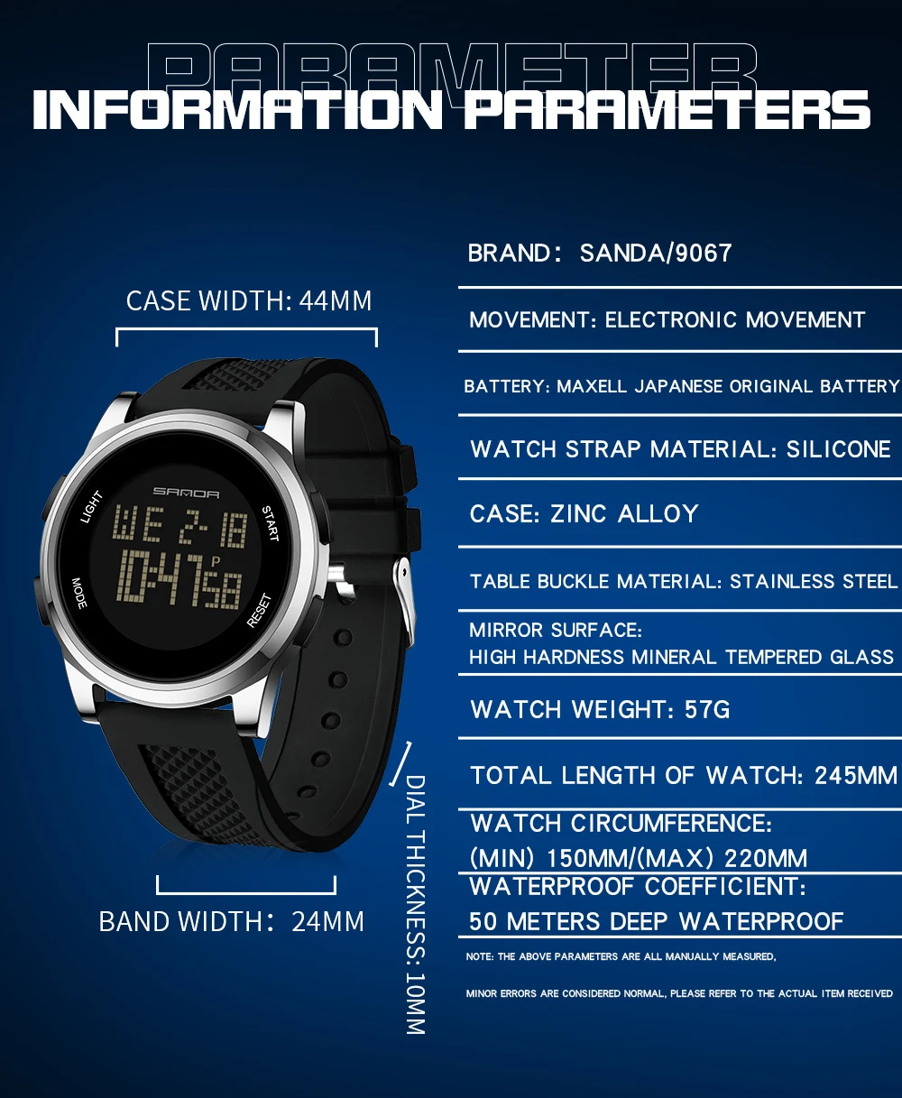 SANDA 9067 Digital Watch Men M - Smartwatch Army Watches For Men บทวิจารณ์และราคา