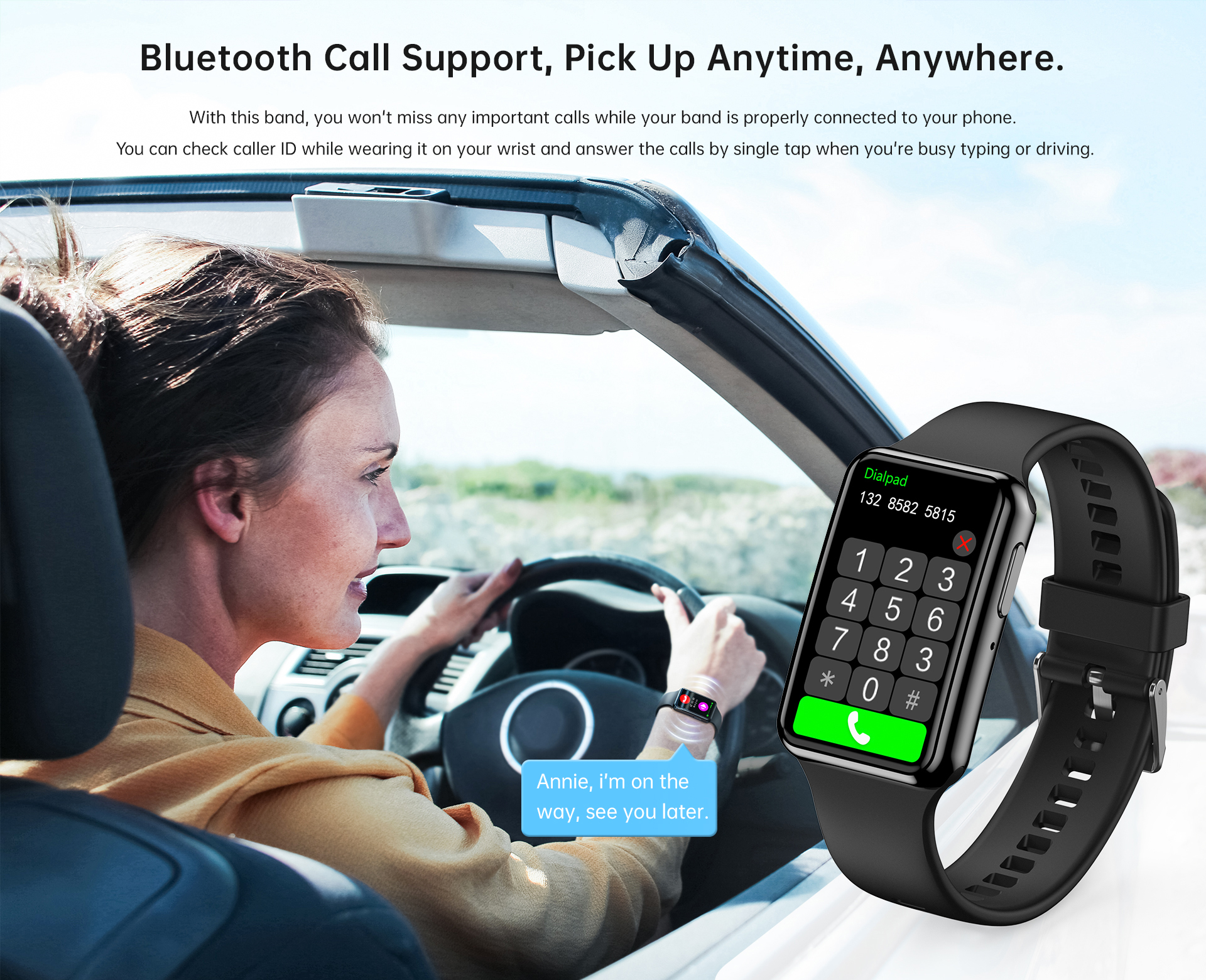 1.47 Inch BT Call Smart Band H - Watch Smart Smartwatch บทวิจารณ์และราคา