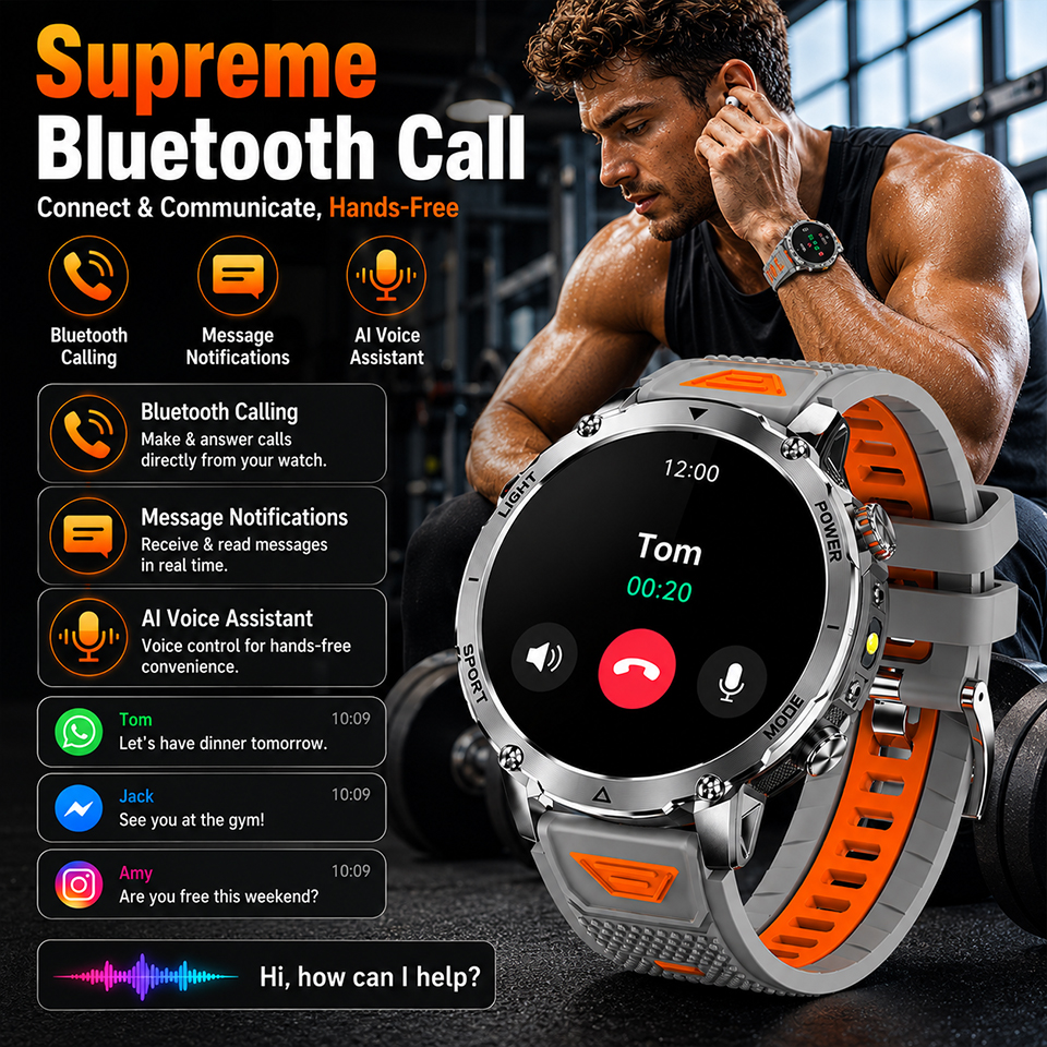 New Rugged Military SmartWatch - Smartwatch Rugged Watches For Men บทวิจารณ์และราคา