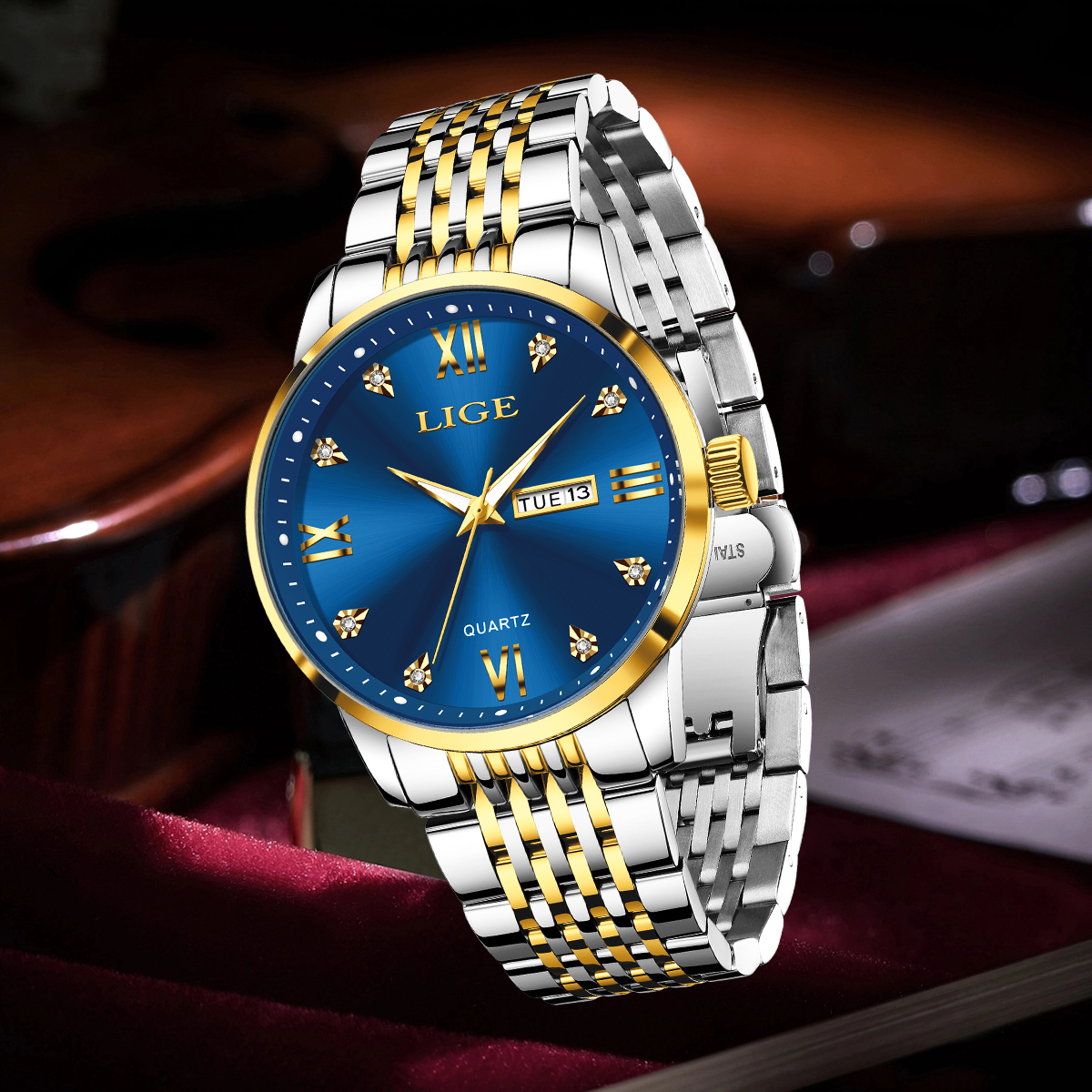 LIGE Men Watch Water Diamond L - Smartwatch Watches For Men Digital บทวิจารณ์และราคา